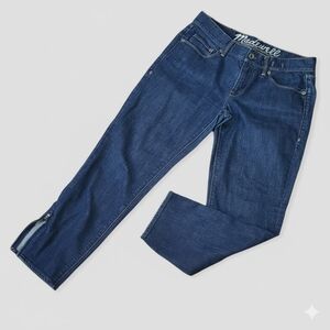 Madewell Size 28/10 Jeans Skinny Ankle Cotton Blue Denim Zipper Hem Mid Rise